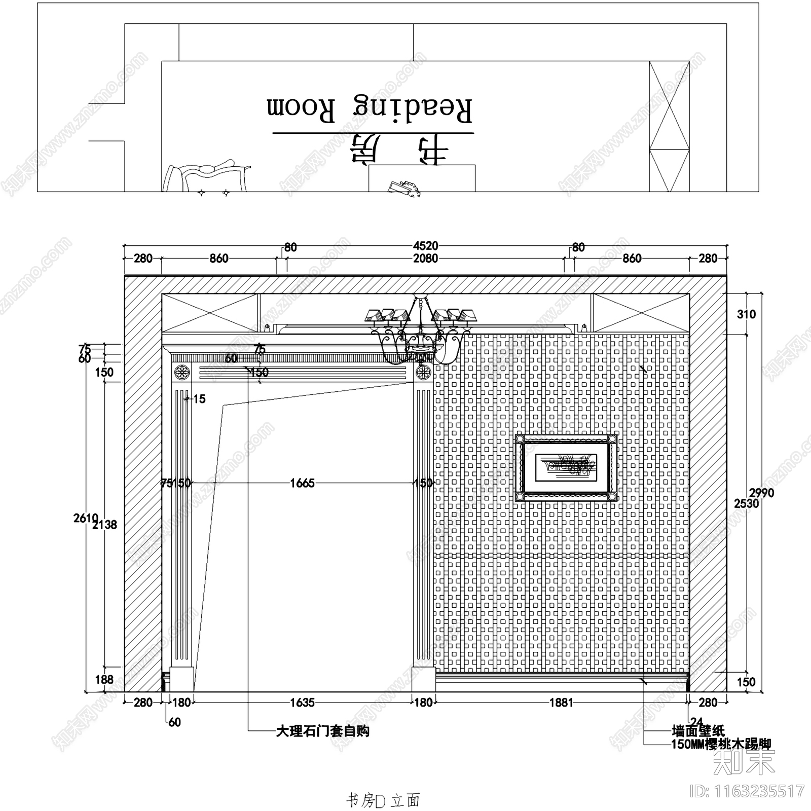 欧式复古二层别墅室内家装cad施工图下载【ID:1163235517】