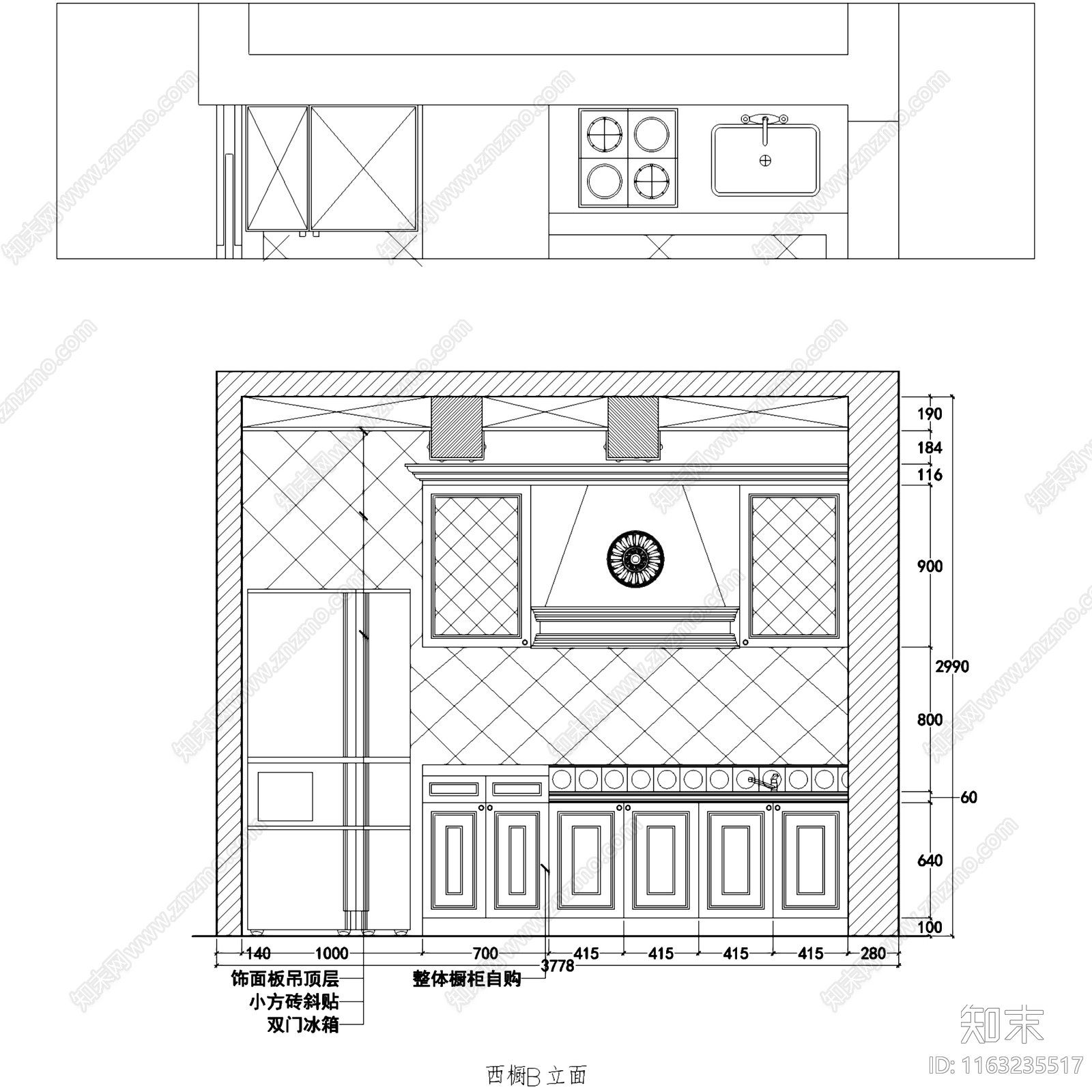 欧式复古二层别墅室内家装cad施工图下载【ID:1163235517】