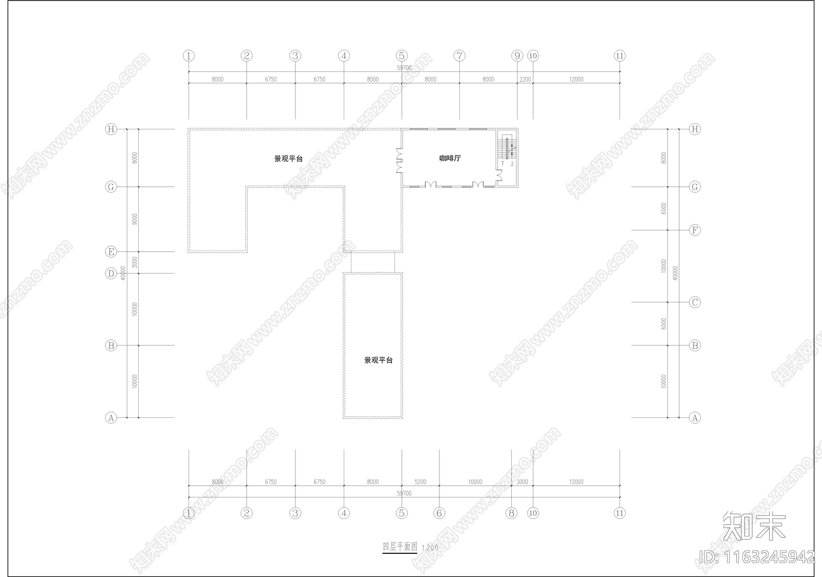 现代中式民宿建筑cad施工图下载【ID:1163245942】