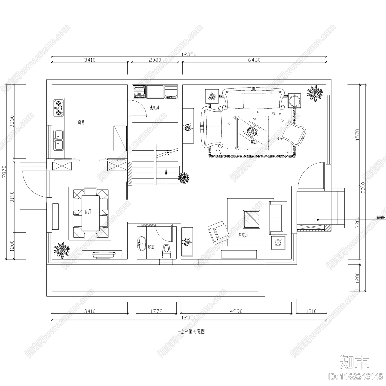 欧式三层别墅带地下室室内家装cad施工图下载【ID:1163246145】