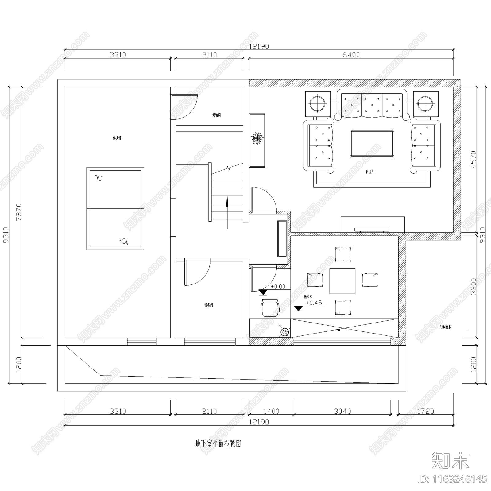 欧式三层别墅带地下室室内家装cad施工图下载【ID:1163246145】