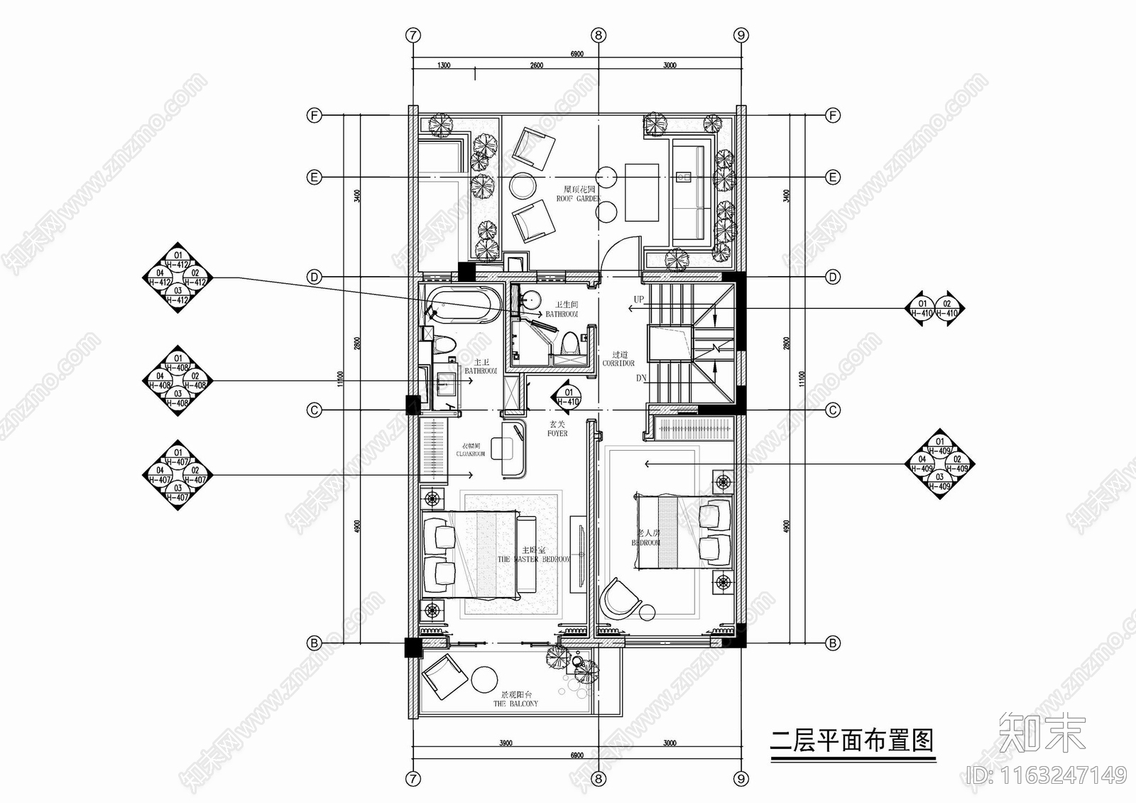 现代美式整体家装空间cad施工图下载【ID:1163247149】