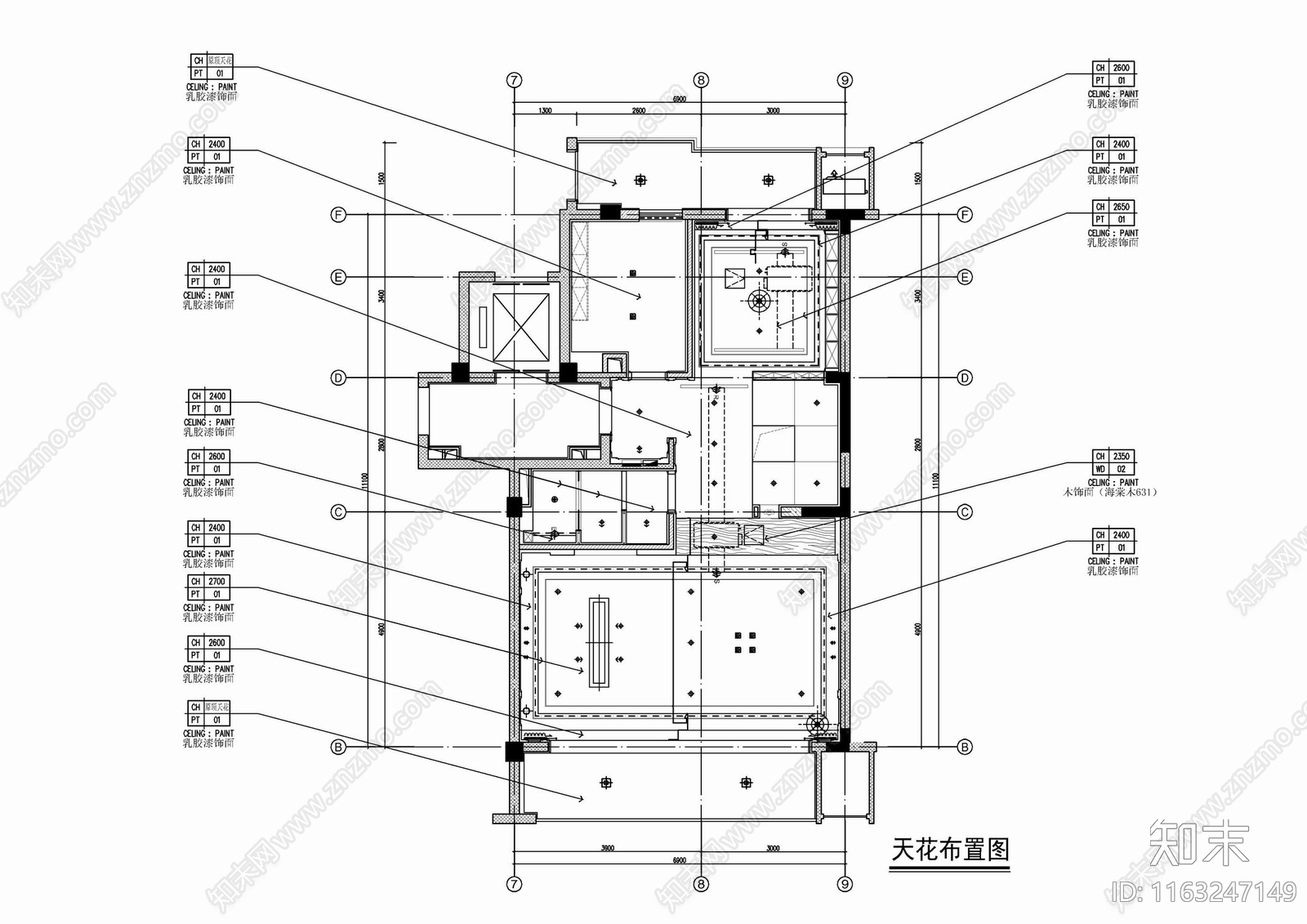 现代美式整体家装空间cad施工图下载【ID:1163247149】