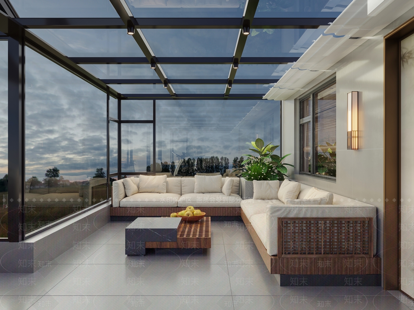 新中式阳台3D模型下载【ID:1163249061】