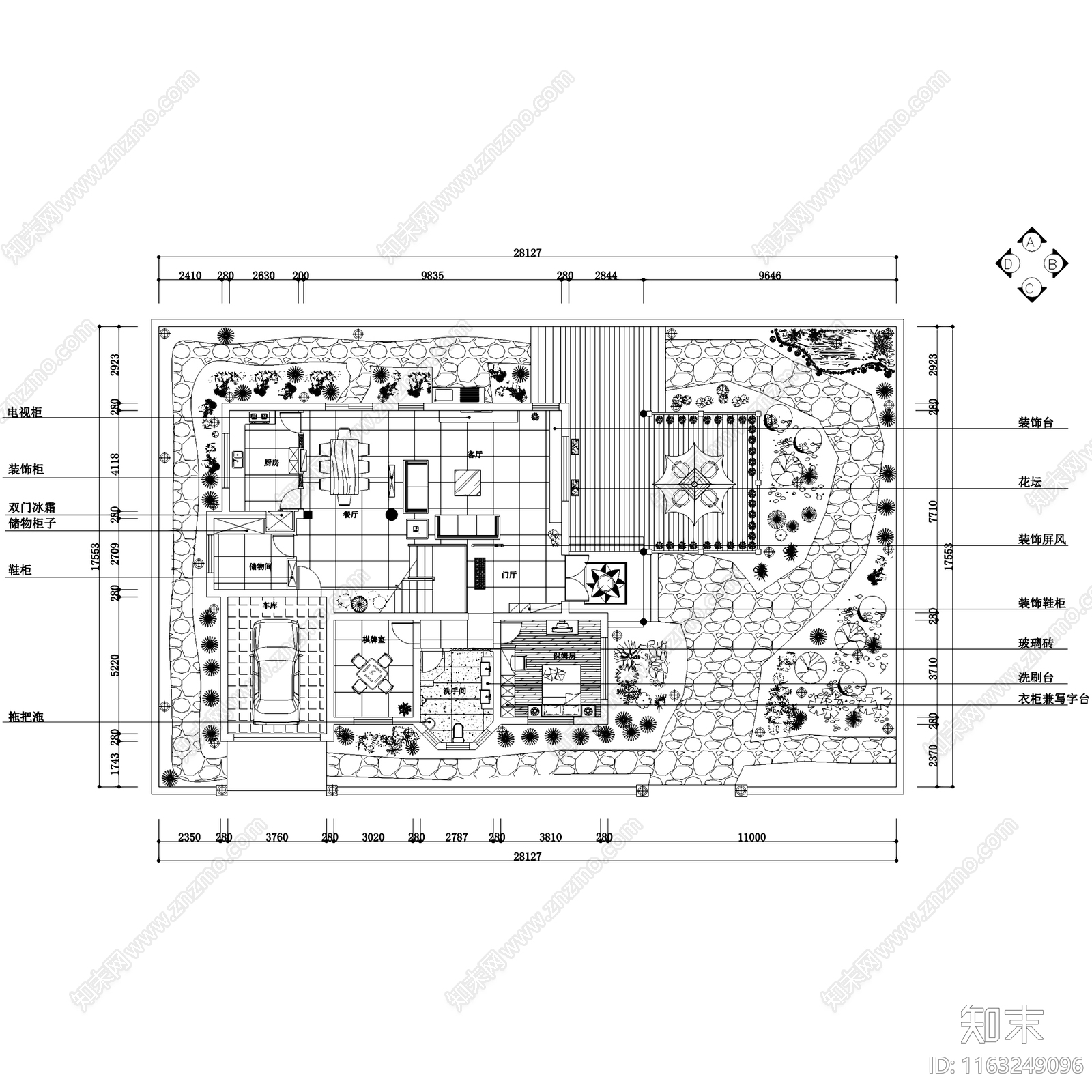 现代三层别墅私宅室内家装cad施工图下载【ID:1163249096】