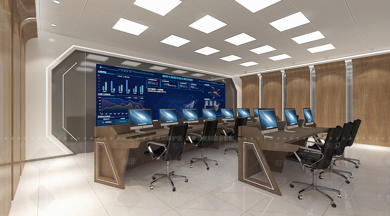 现代简约指挥中心3D模型下载【ID:1163249657】