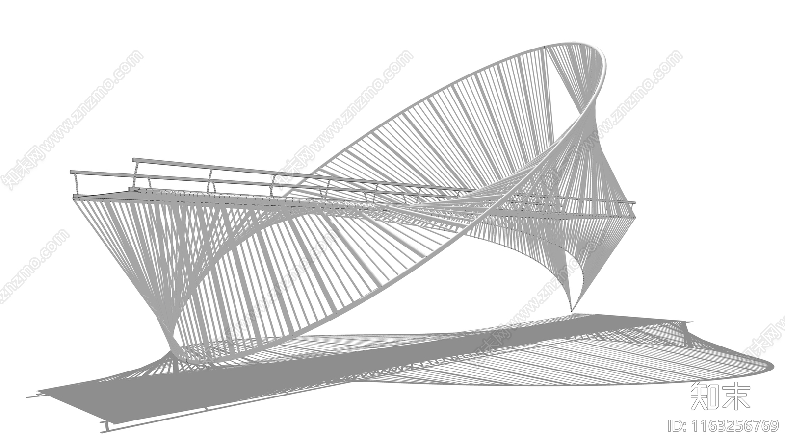 现代简约景观桥SU模型下载【ID:1163256769】