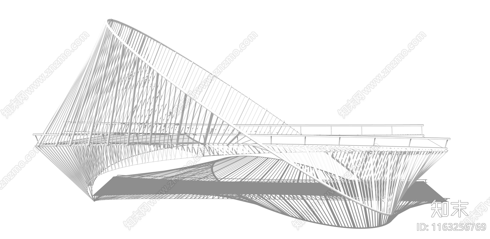 现代简约景观桥SU模型下载【ID:1163256769】