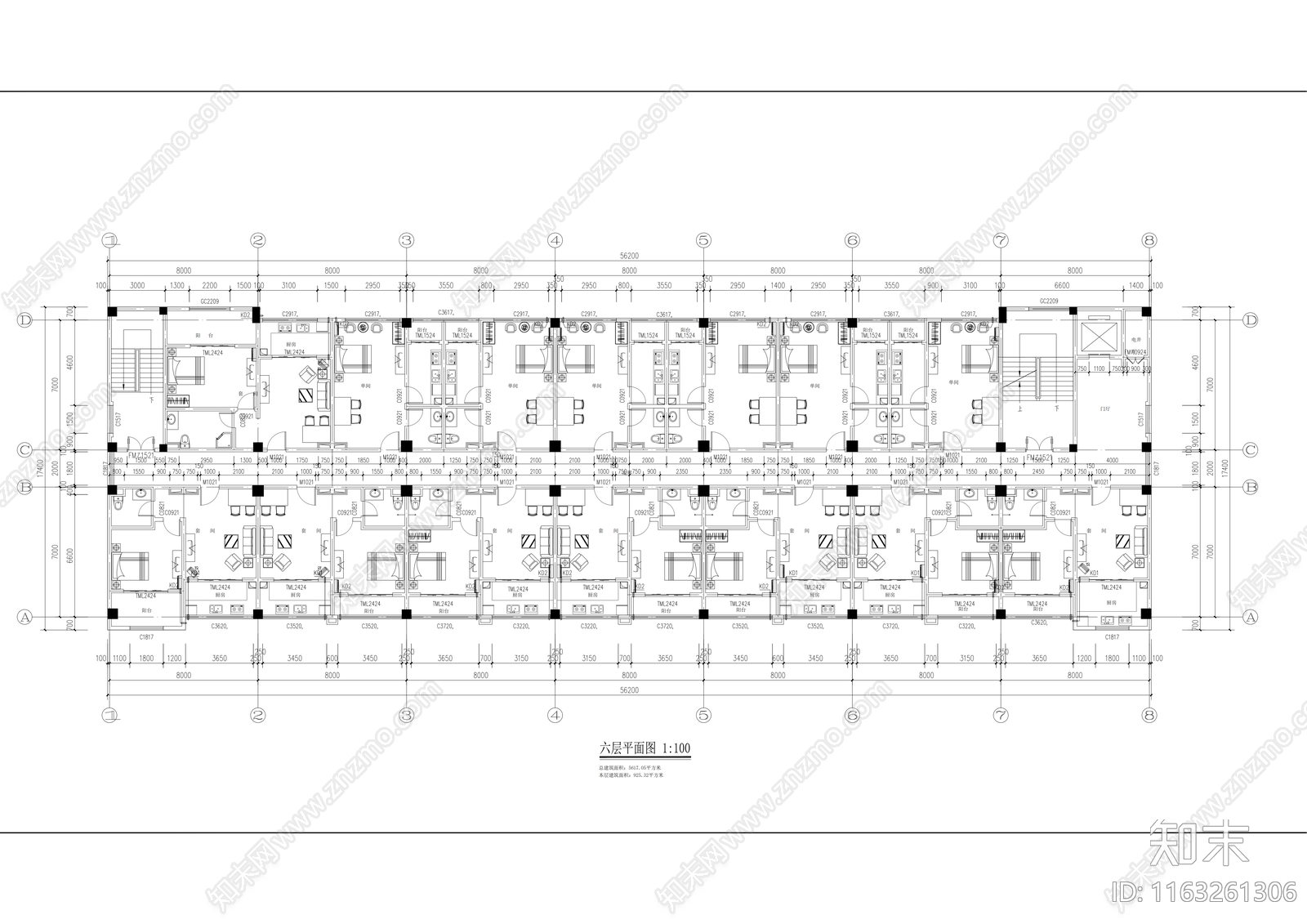 现代产业园建筑cad施工图下载【ID:1163261306】