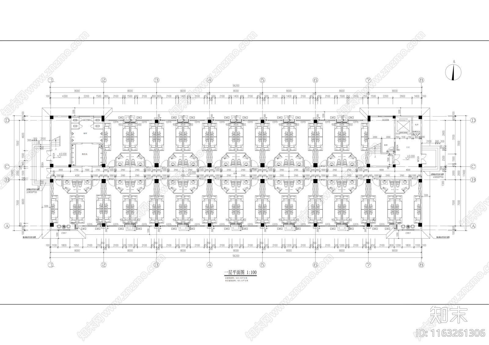 现代产业园建筑cad施工图下载【ID:1163261306】