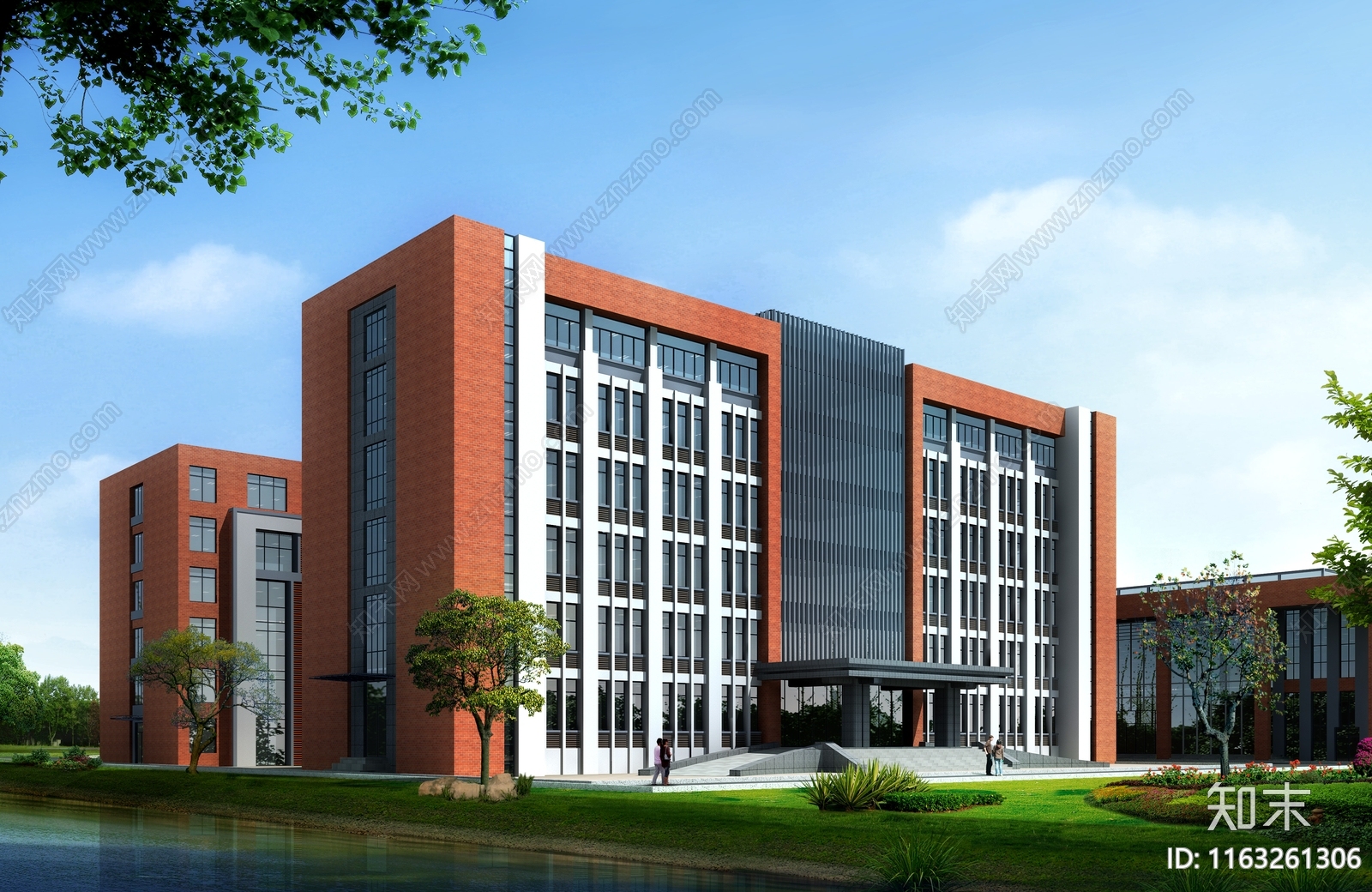 现代产业园建筑cad施工图下载【ID:1163261306】