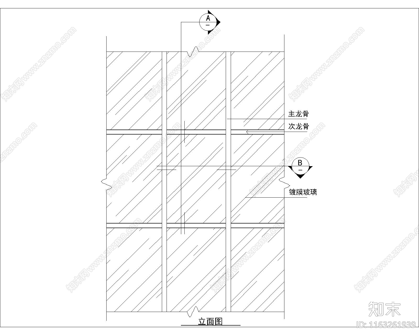 幕墙结构cad施工图下载【ID:1163261939】