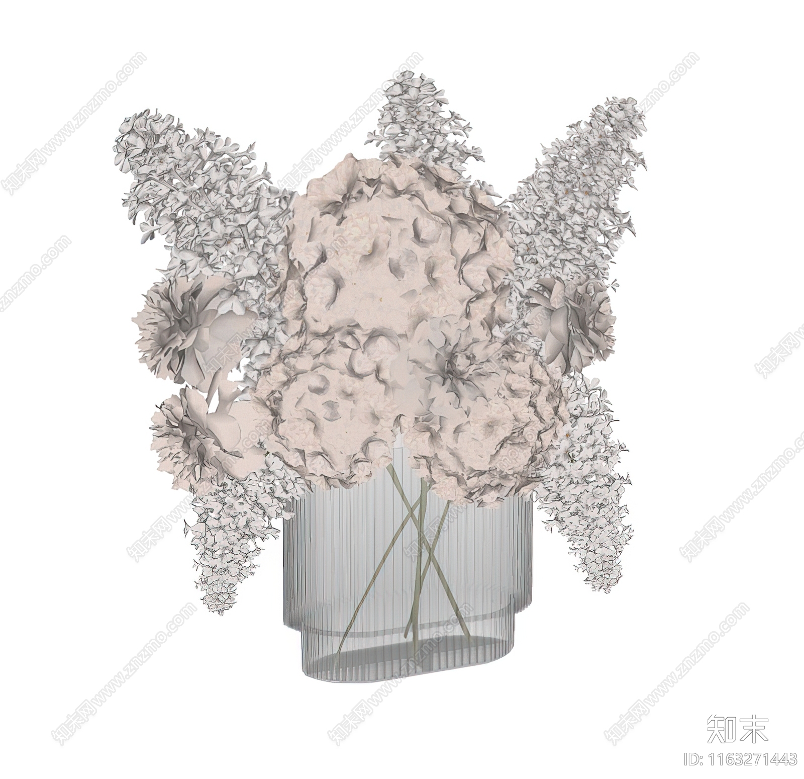 现代新中式花艺SU模型下载【ID:1163271443】