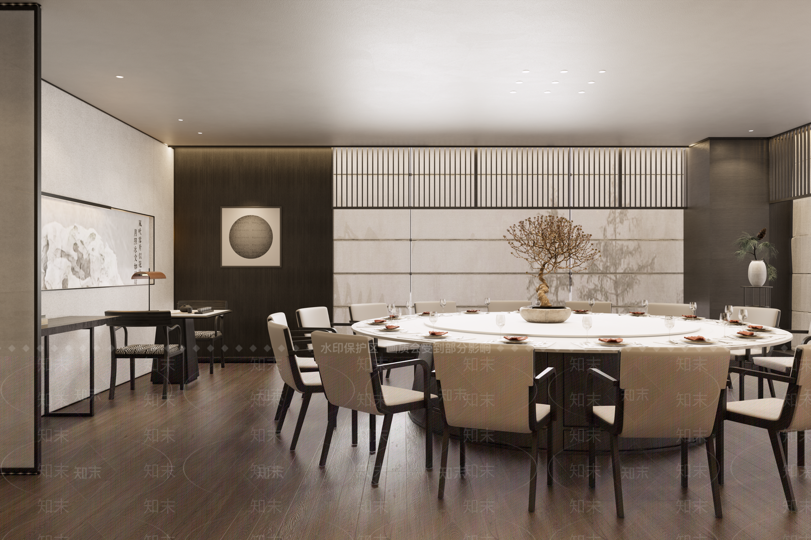 现代新中式包厢SU模型下载【ID:1163278790】