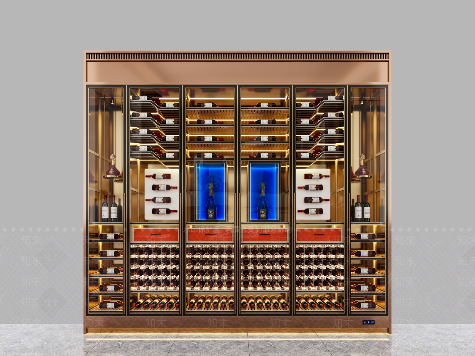现代轻奢酒柜3D模型下载【ID:1163292392】