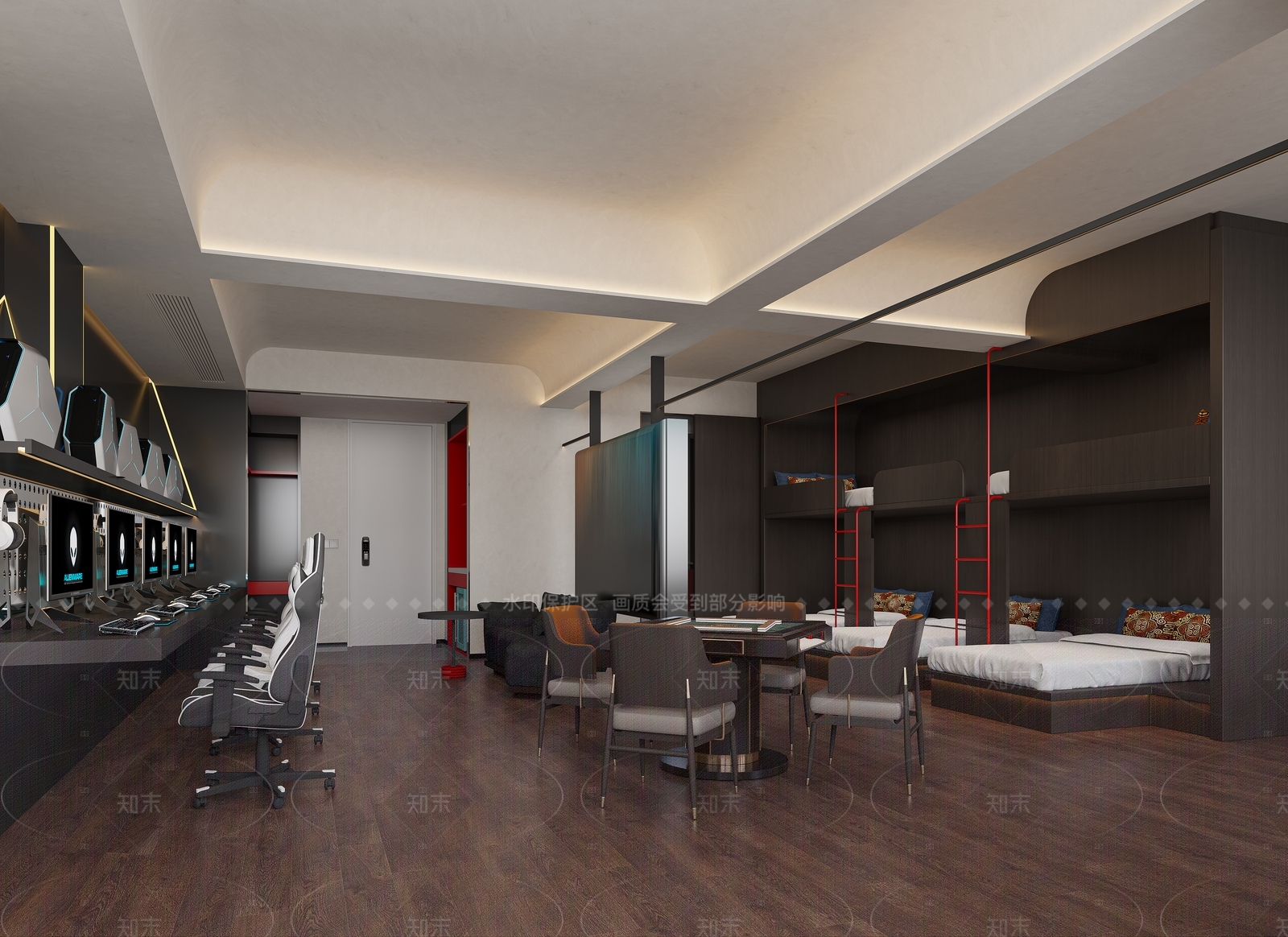 现代电竞房3D模型下载【ID:1214623770】