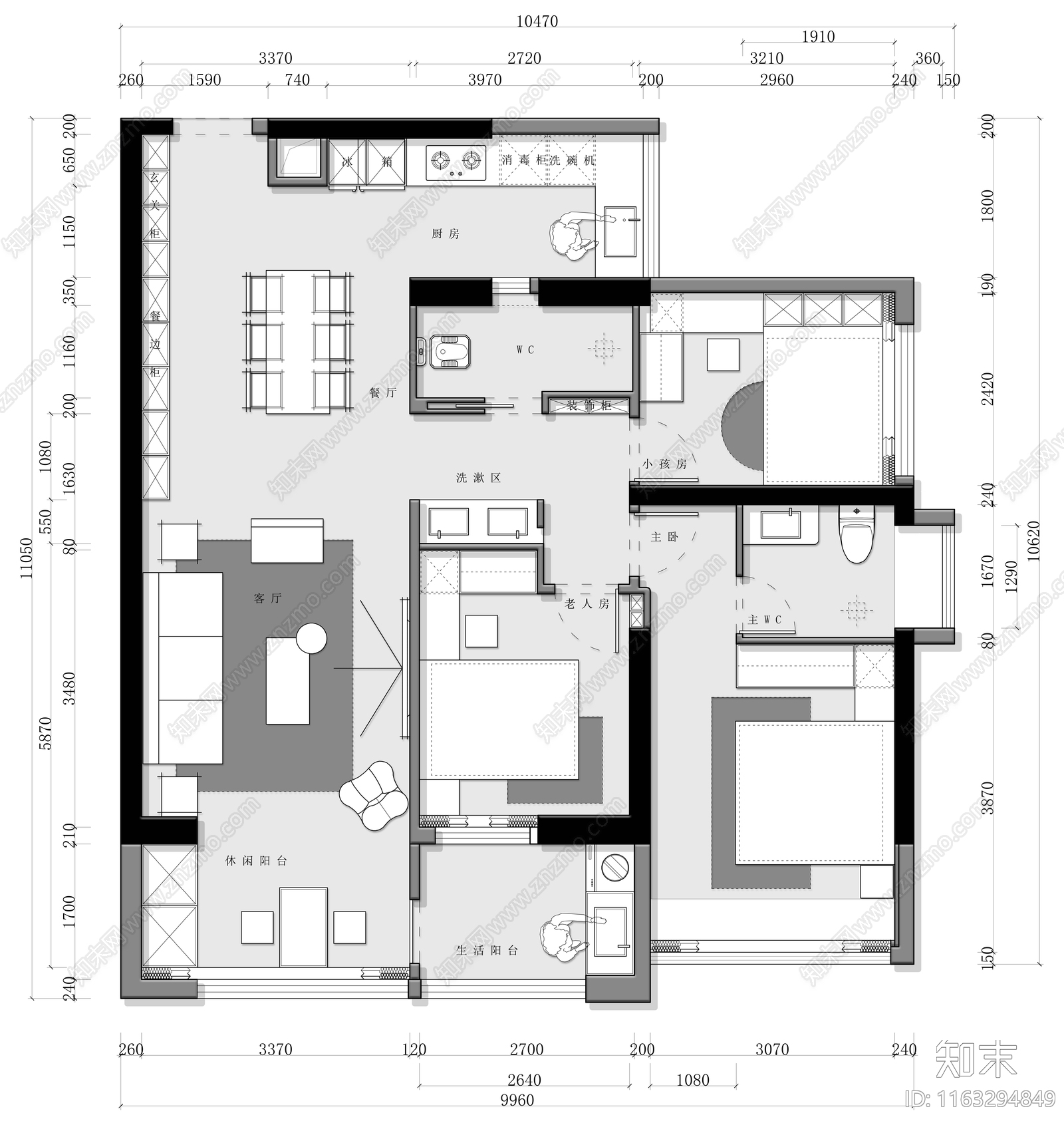 户型优化施工图下载【ID:1163294849】