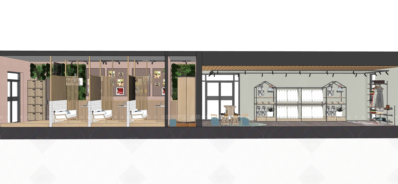 现代婚纱摄影店SU模型下载【ID:1163297582】