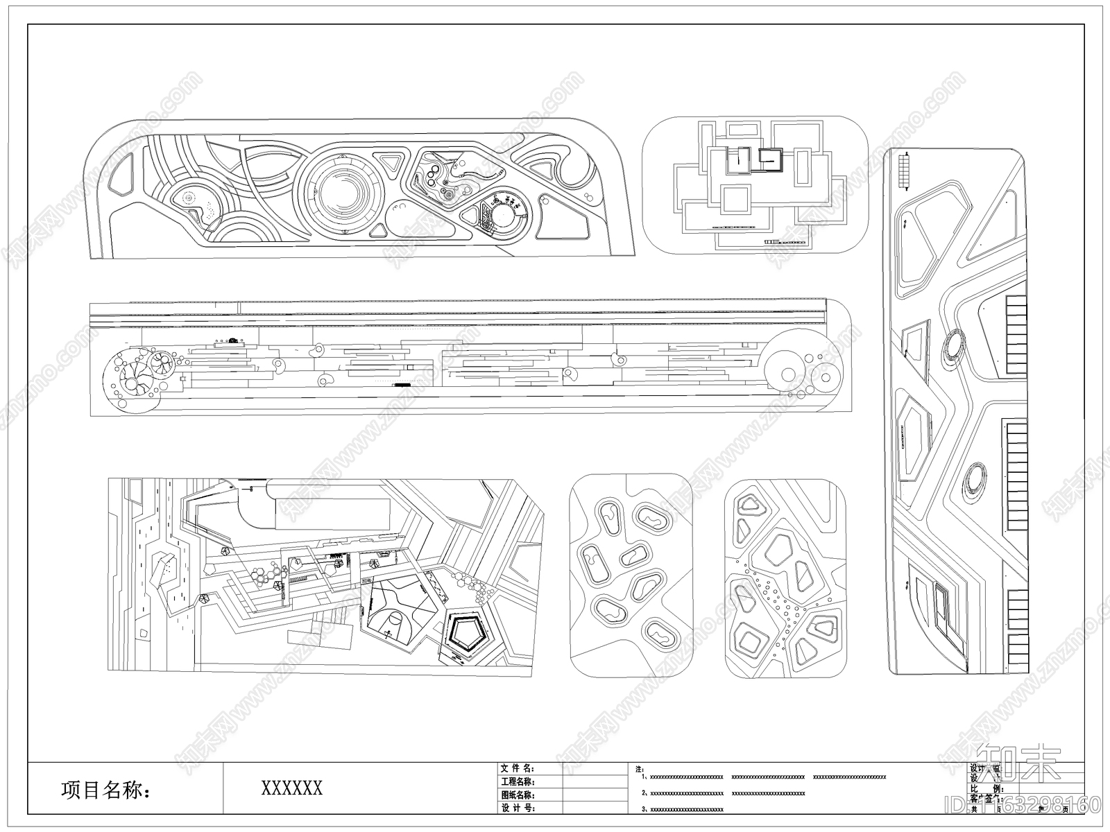 现代公园景观施工图下载【ID:1163298160】