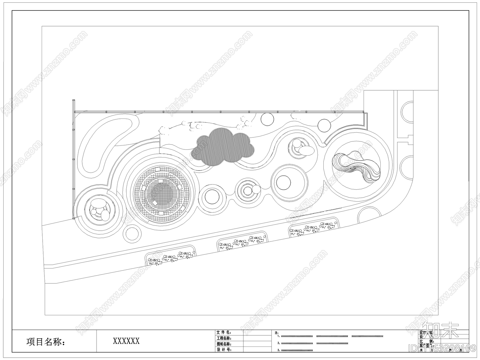 现代公园景观施工图下载【ID:1163298109】