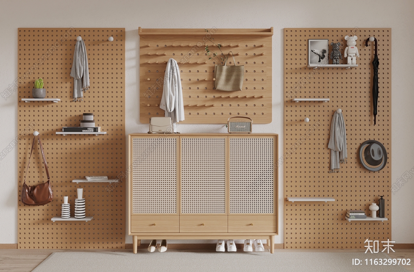 北欧鞋柜3D模型下载【ID:1163299702】