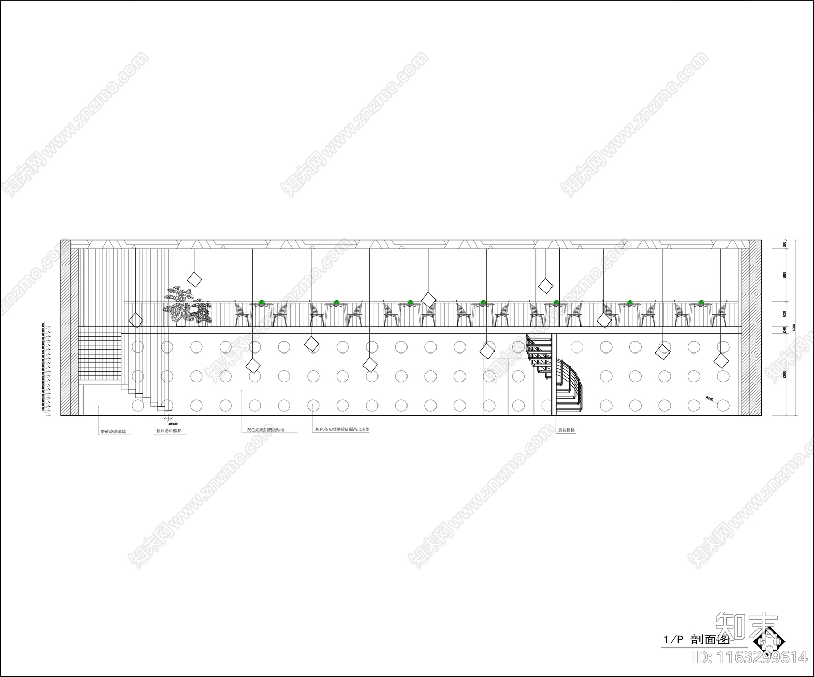 现代中餐厅cad施工图下载【ID:1163299614】