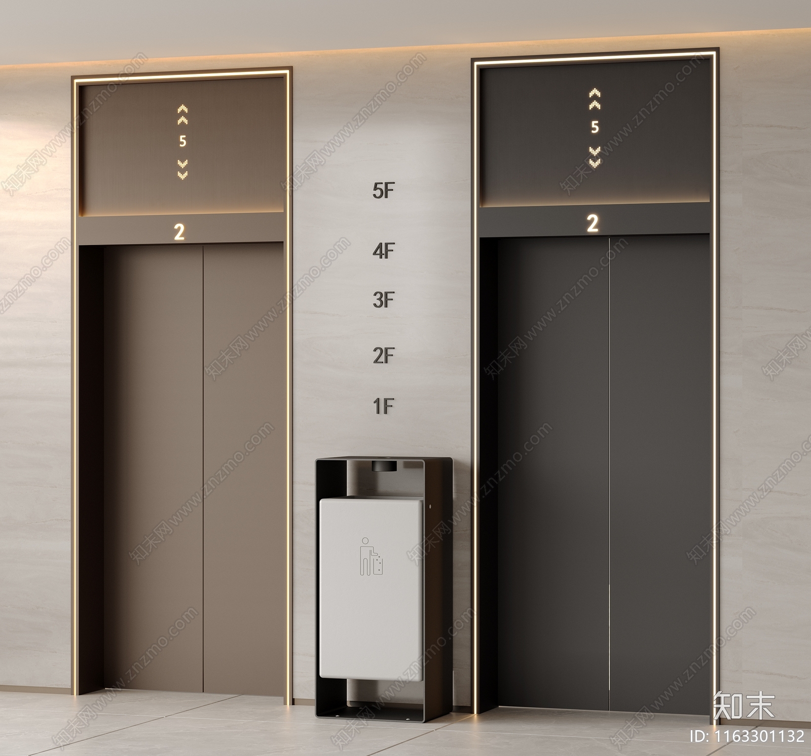 现代新中式电梯SU模型下载【ID:1163301132】