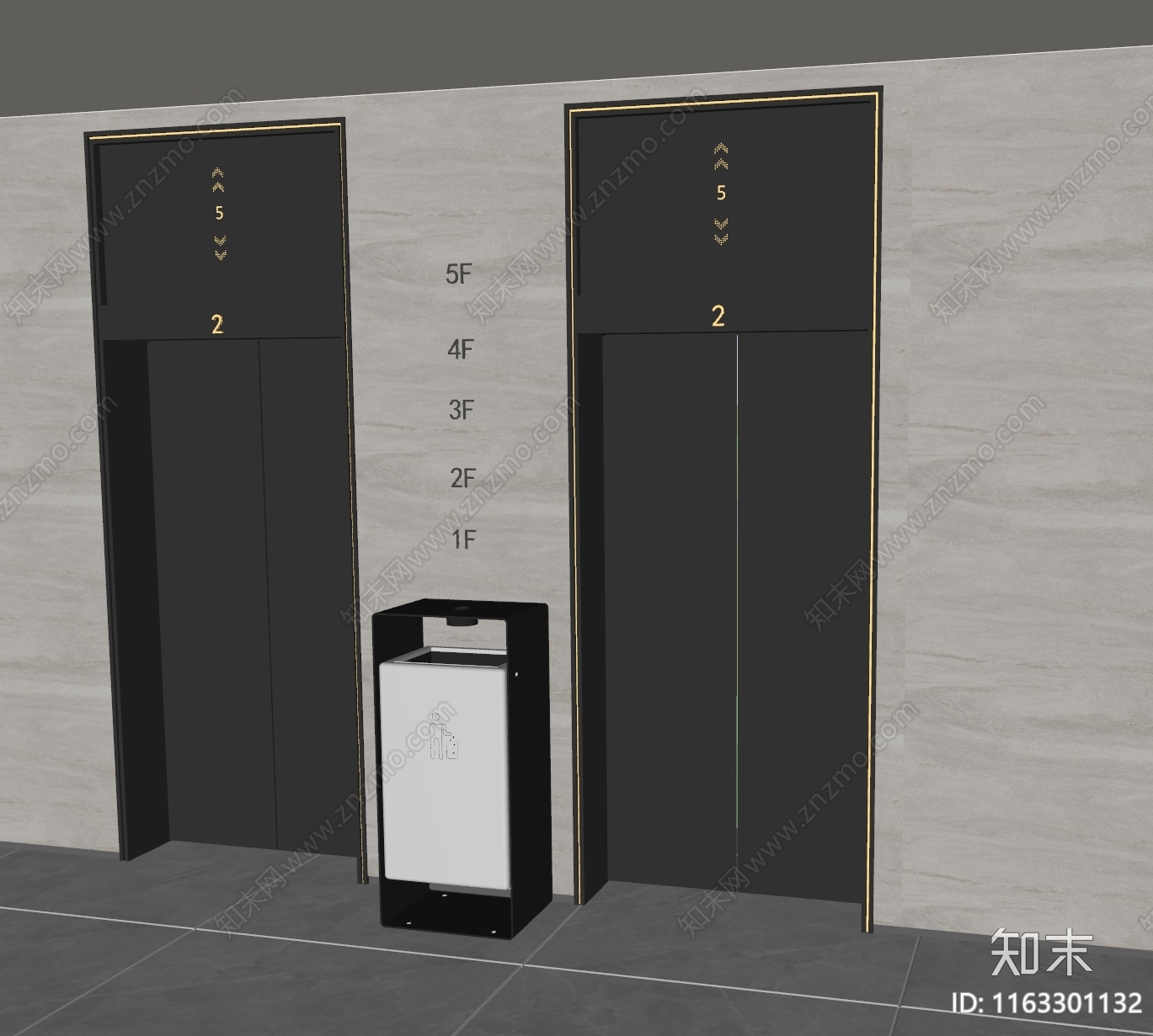 现代新中式电梯SU模型下载【ID:1163301132】