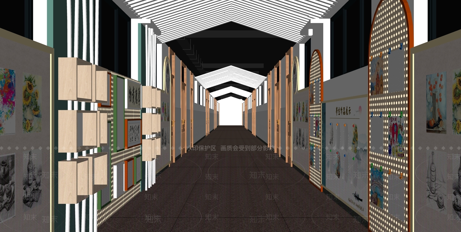 现代其他学校空间SU模型下载【ID:1163303314】