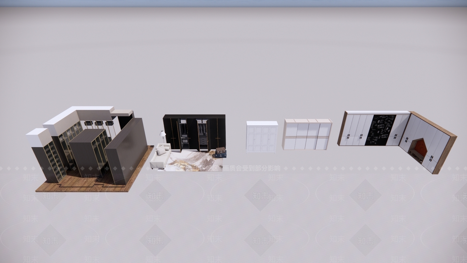 现代衣帽间SU模型下载【ID:1163304664】
