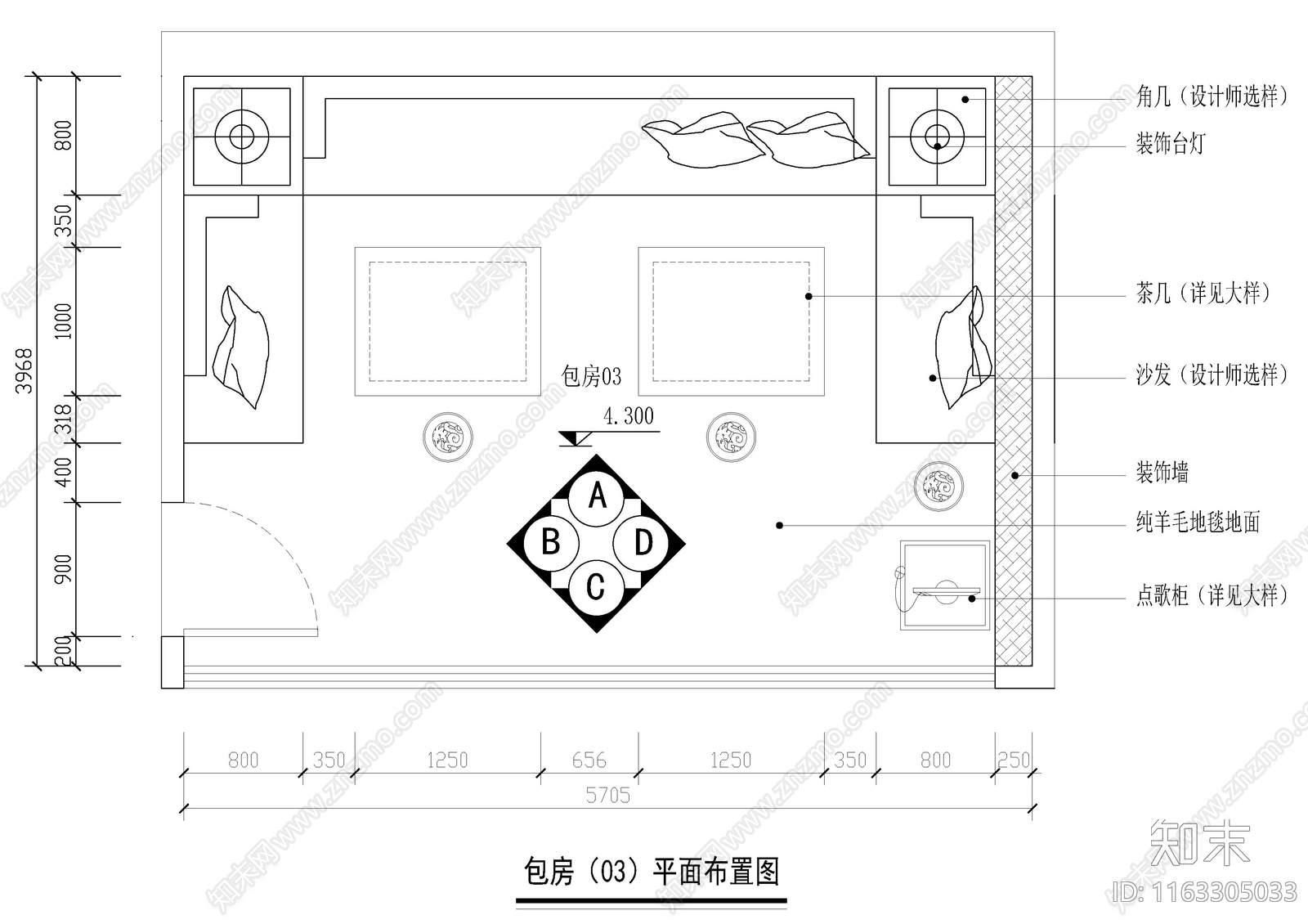 现代新中式酒吧cad施工图下载【ID:1163305033】