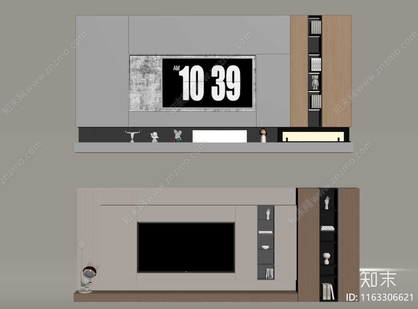 现代电视柜SU模型下载【ID:1163306621】