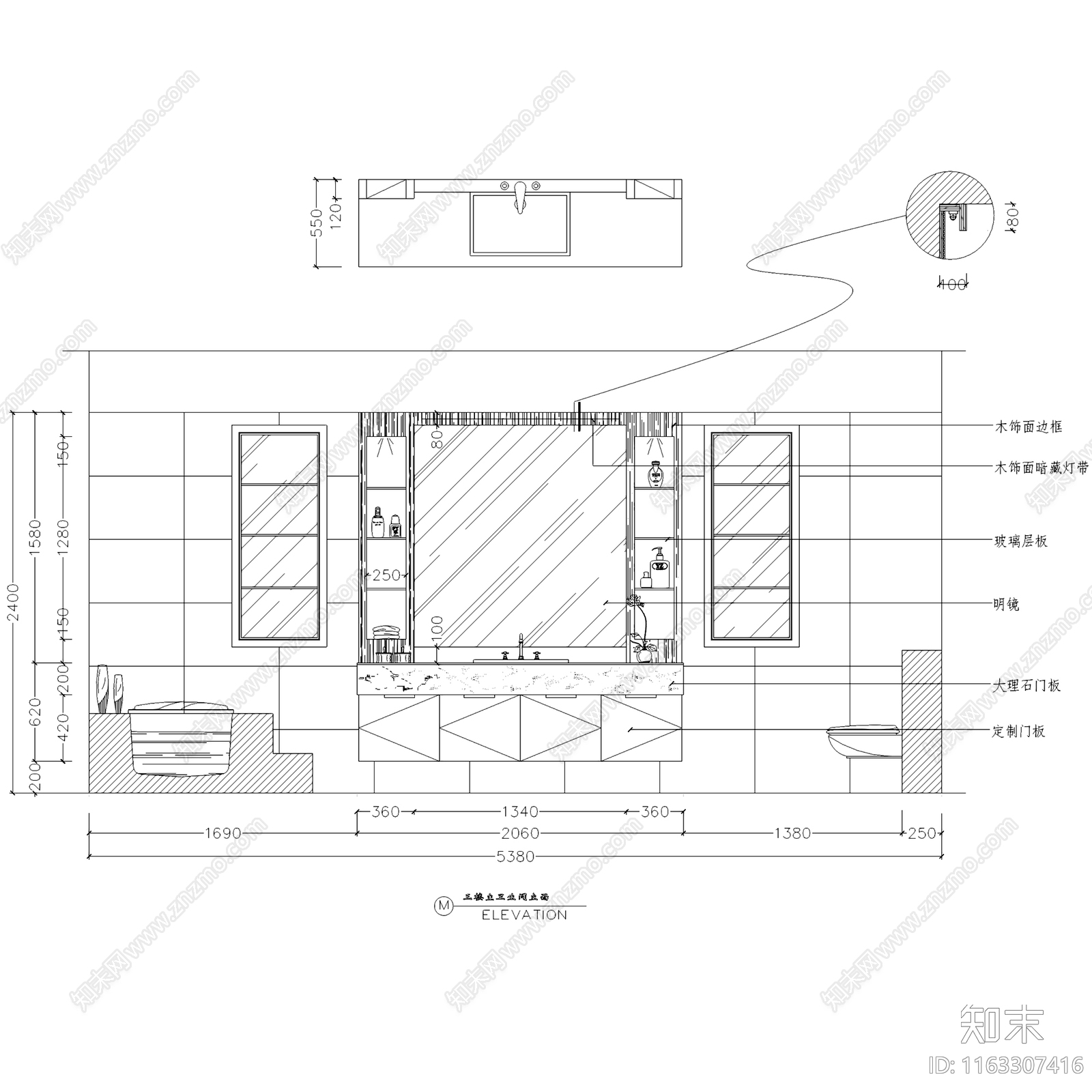 现代简欧三层别墅室内家装cad施工图下载【ID:1163307416】