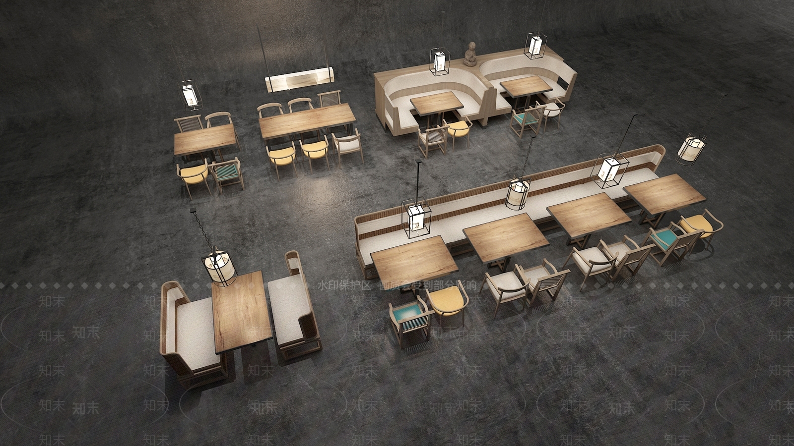 新中式中餐厅3D模型下载【ID:1163307488】