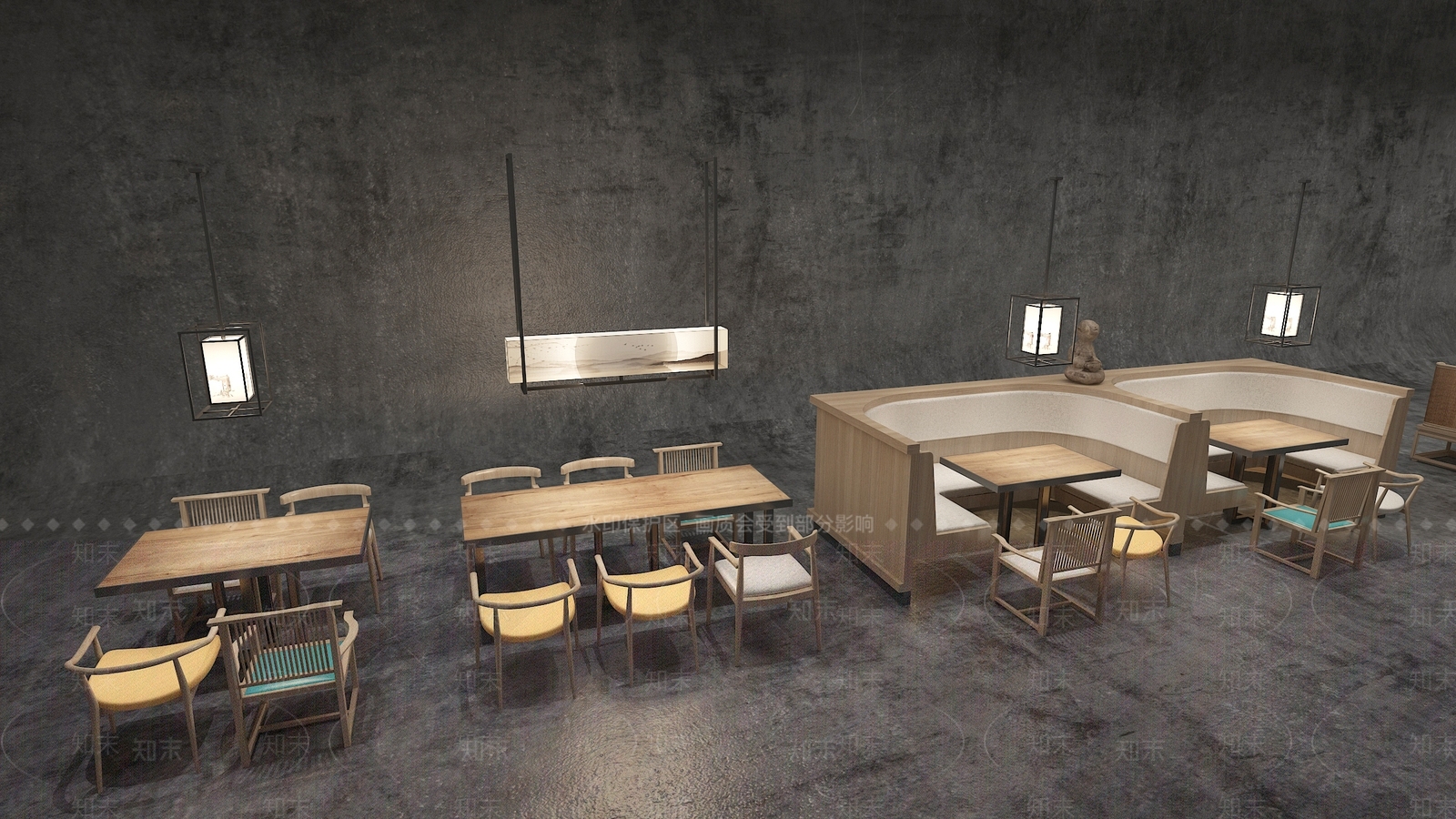 新中式中餐厅3D模型下载【ID:1163307488】