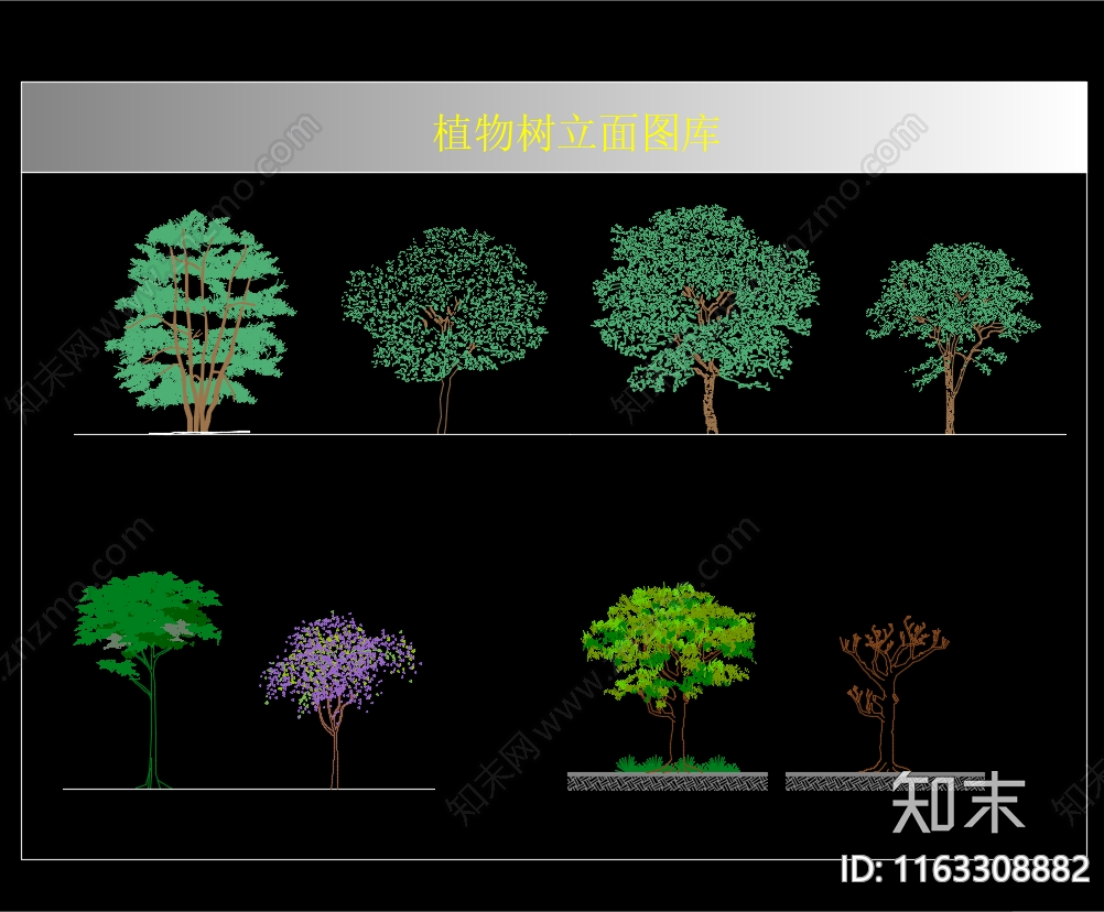 现代树施工图下载【ID:1163308882】