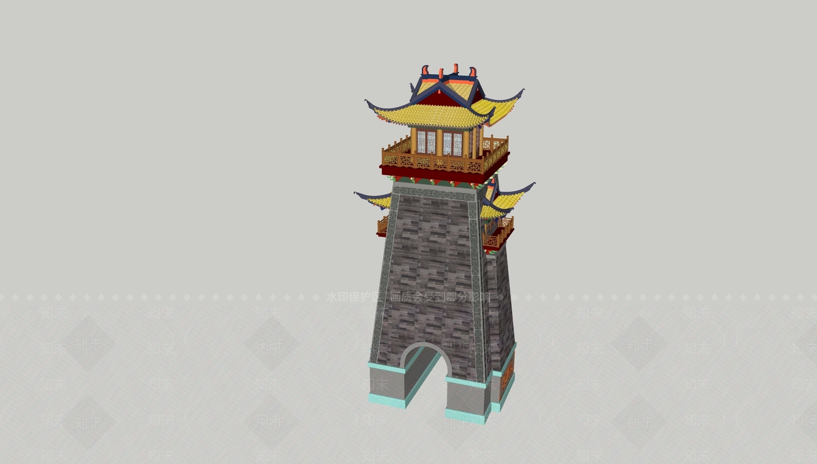 中式古建筑SU模型下载【ID:1163309677】