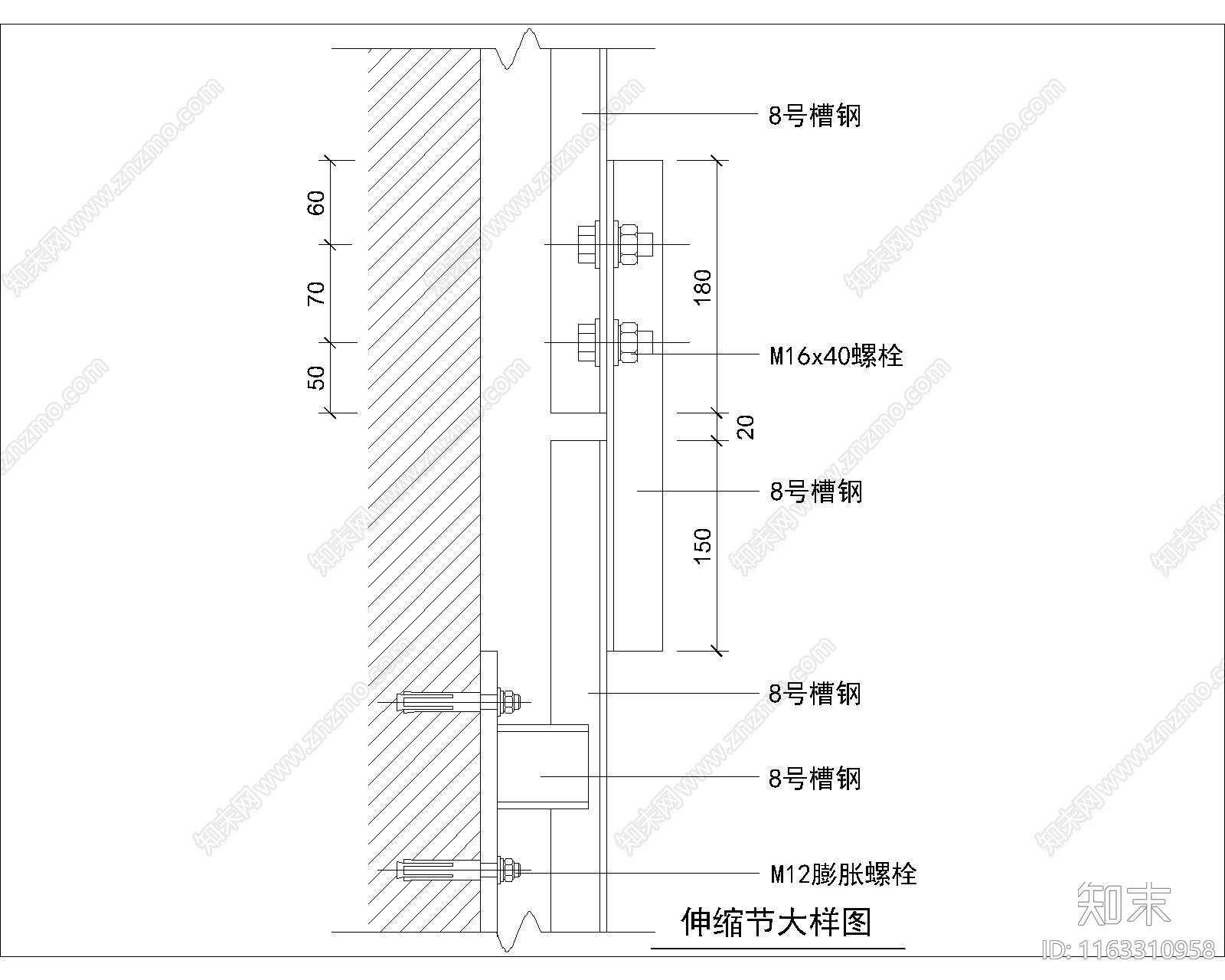 幕墙结构cad施工图下载【ID:1163310958】