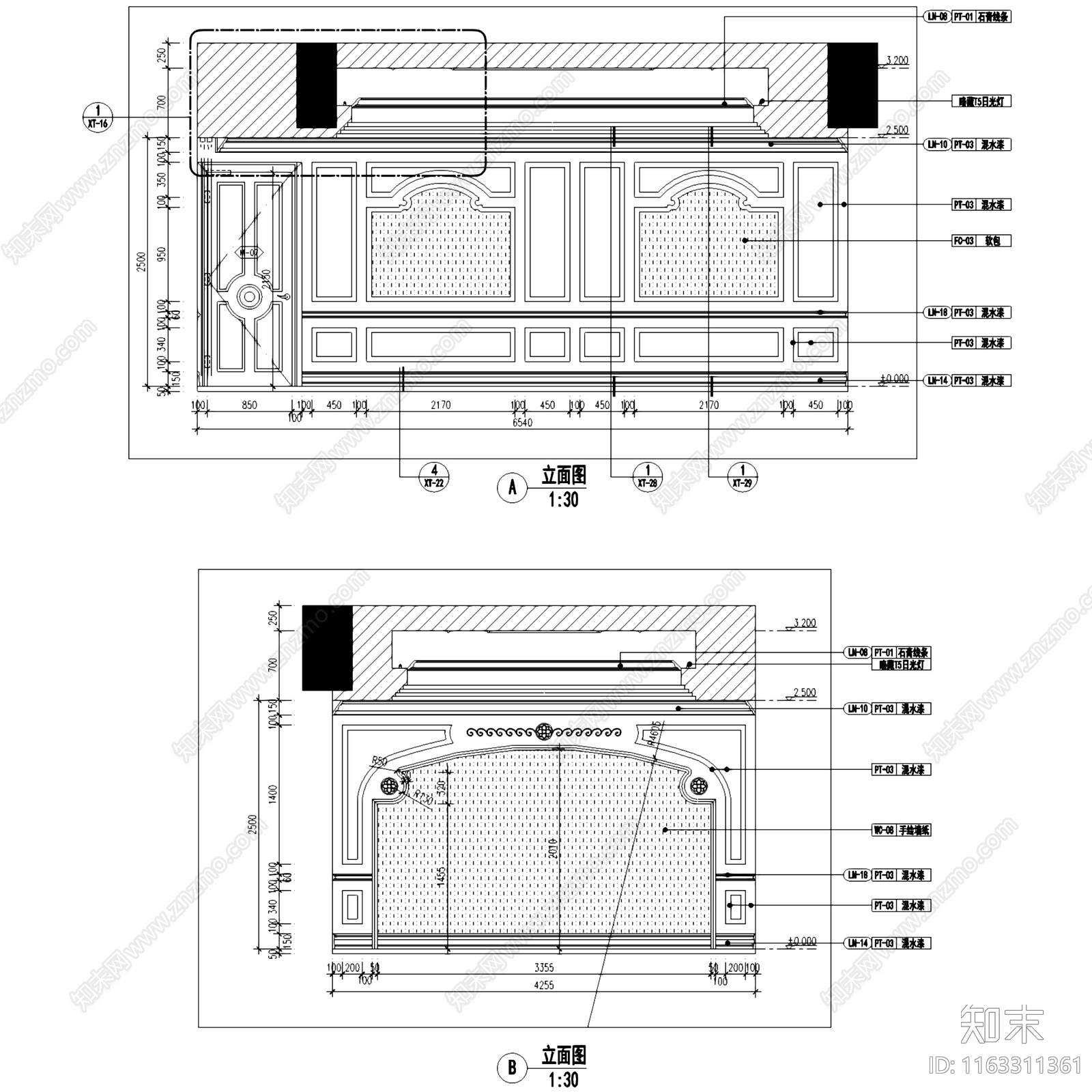 欧式复古古典豪华二层别墅室内家装cad施工图下载【ID:1163311361】