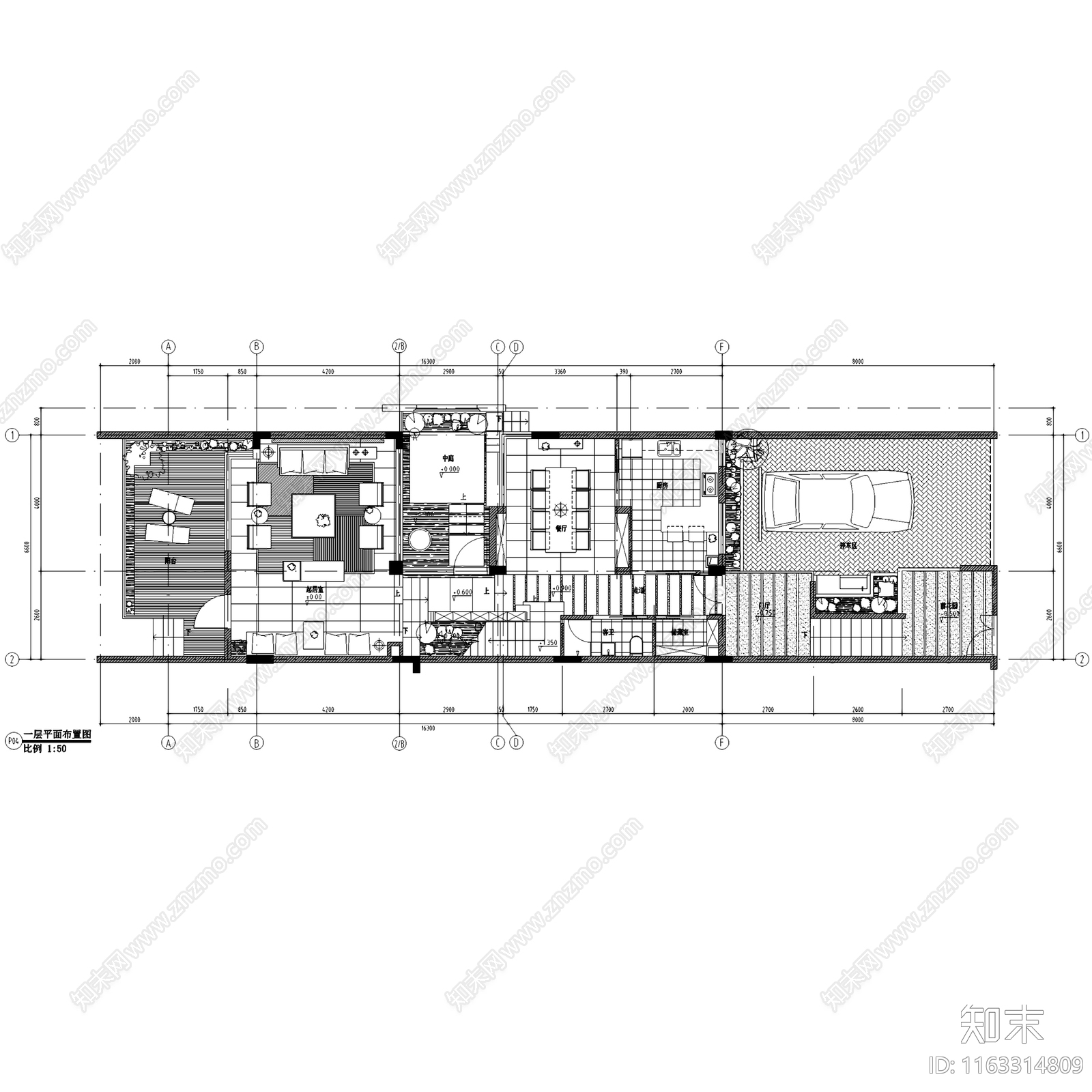 中式复古三层联排别墅室内家装cad施工图下载【ID:1163314809】