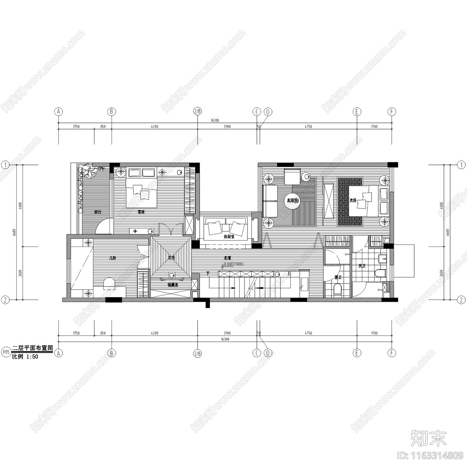 中式复古三层联排别墅室内家装cad施工图下载【ID:1163314809】