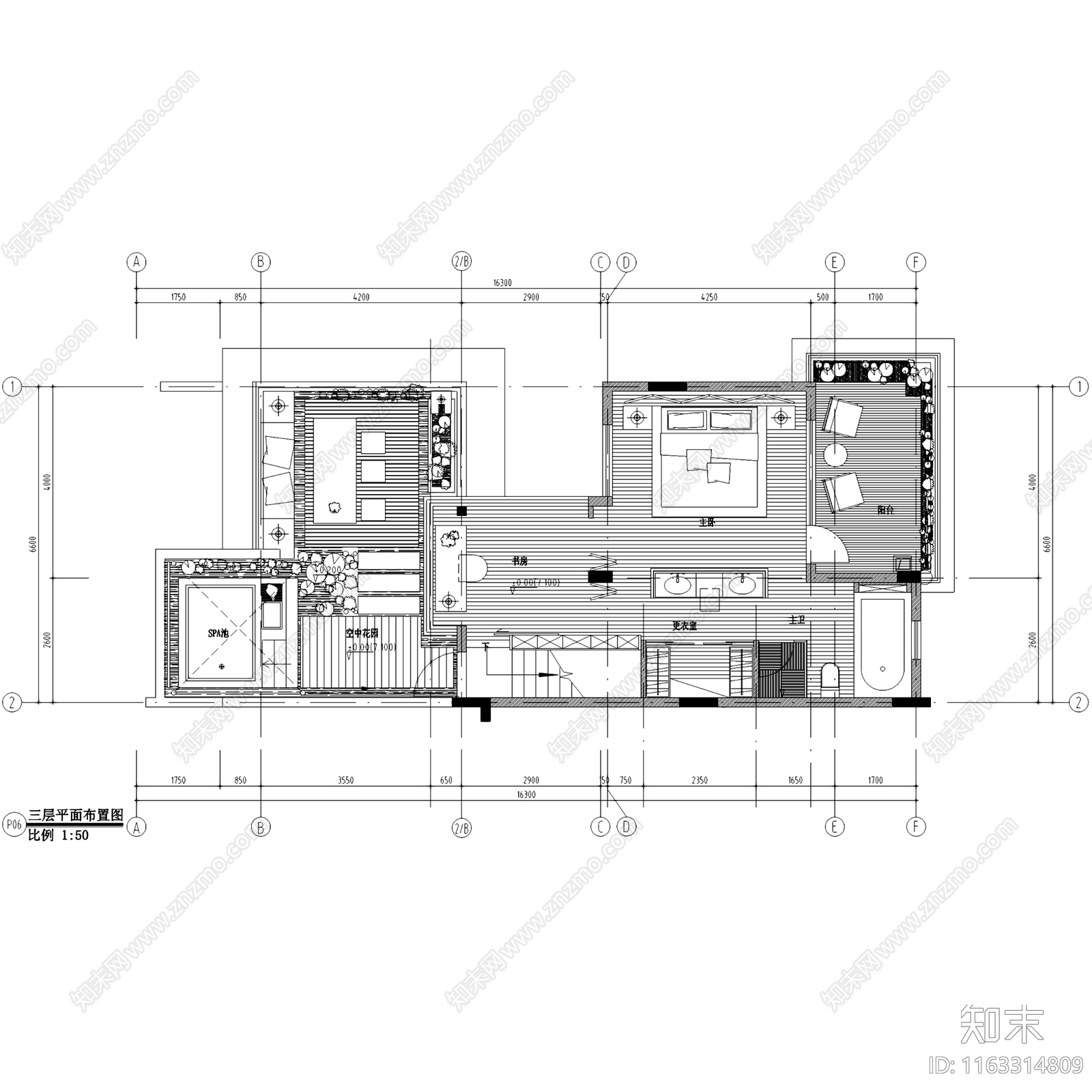 中式复古三层联排别墅室内家装cad施工图下载【ID:1163314809】