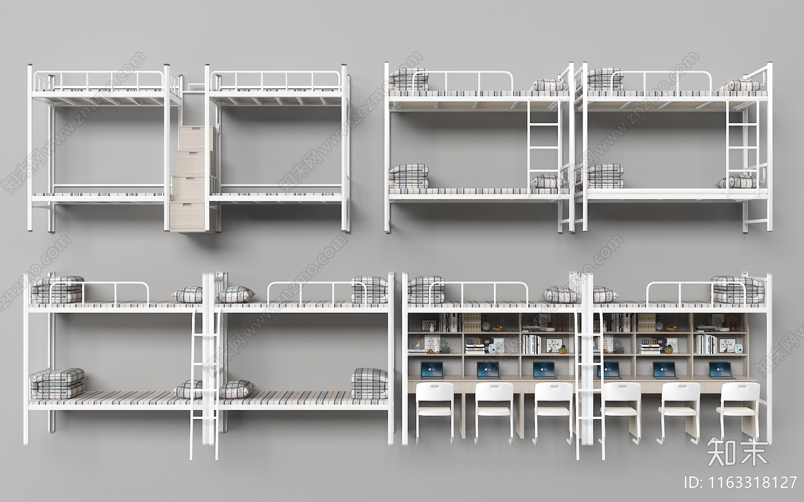 现代上下床3D模型下载【ID:1163318127】