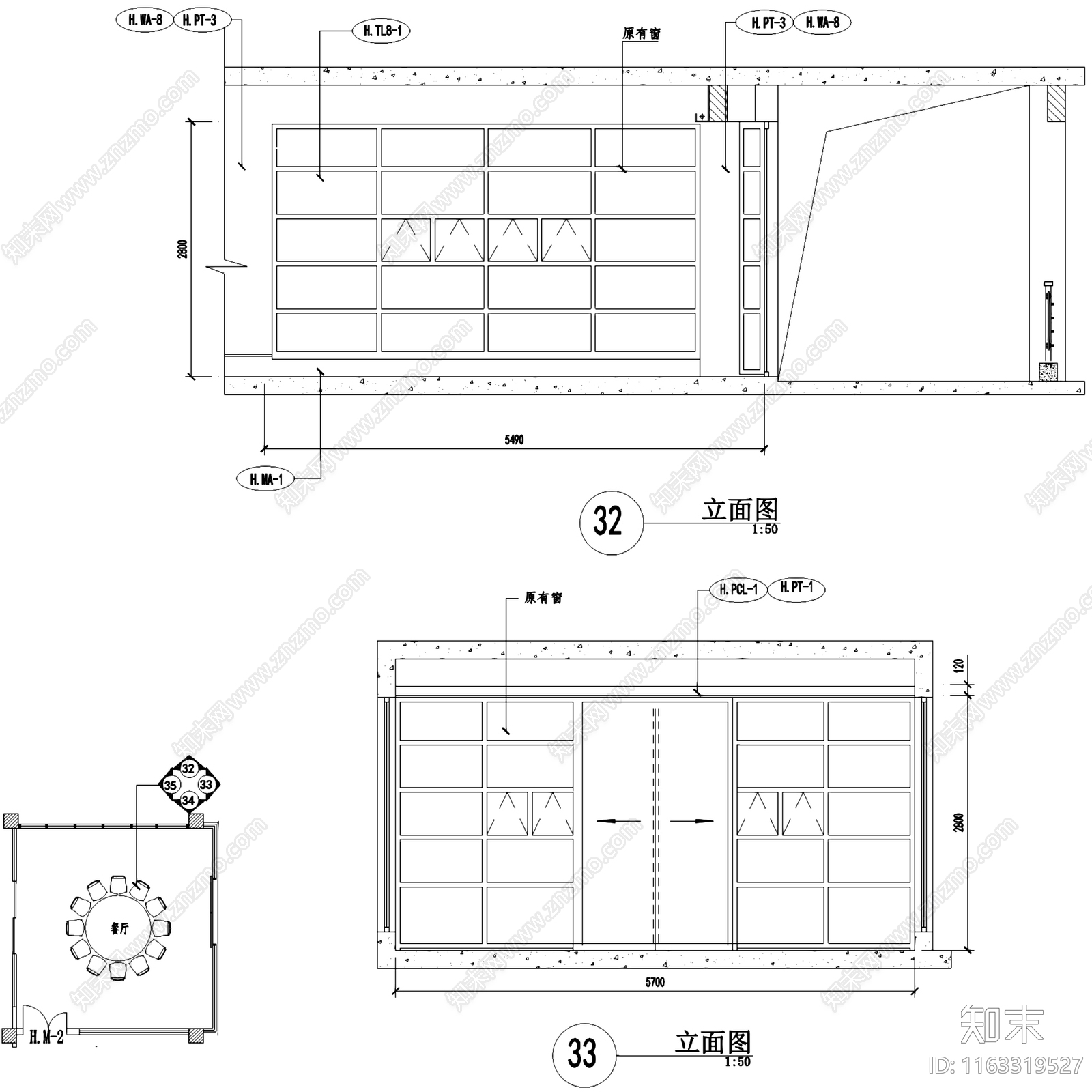 中式欧式混搭二层别墅室内家装cad施工图下载【ID:1163319527】