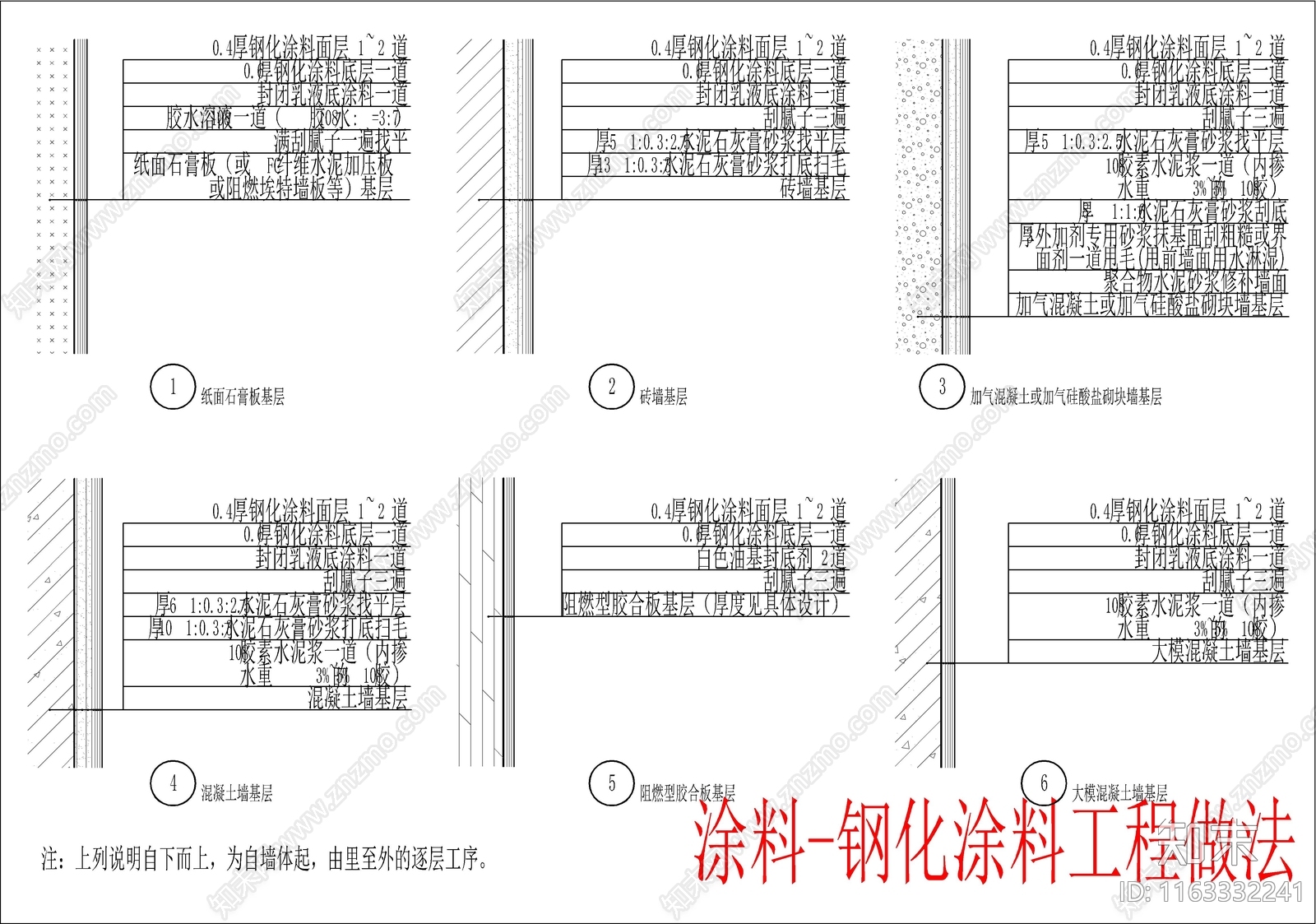 现代墙面节点cad施工图下载【ID:1163332241】