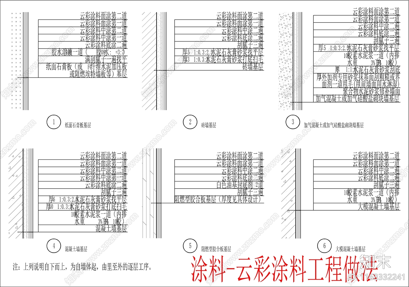 现代墙面节点cad施工图下载【ID:1163332241】