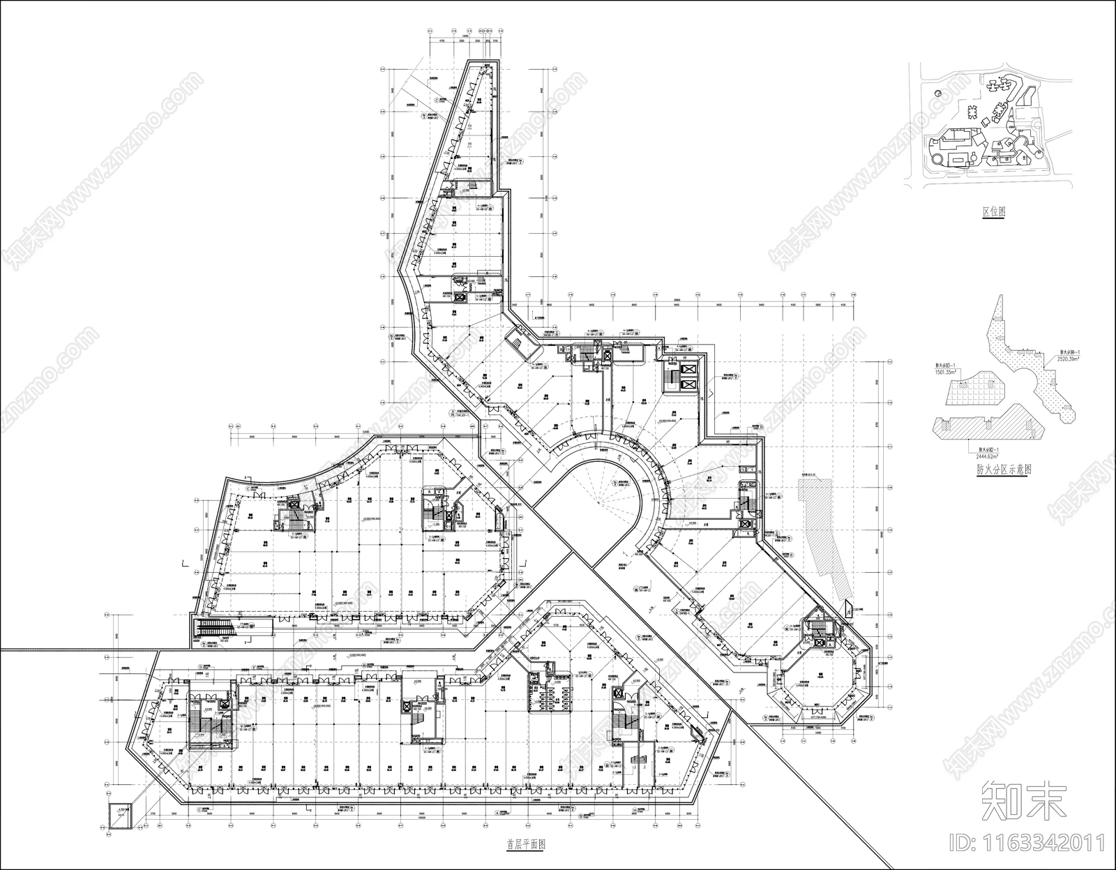 现代商业街cad施工图下载【ID:1163342011】