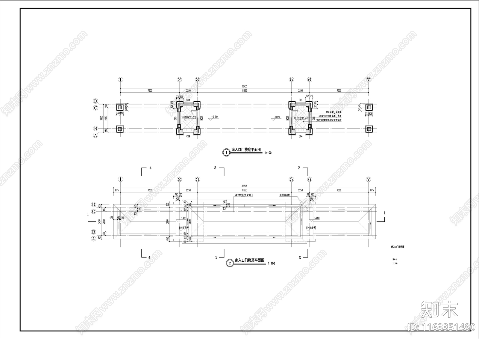 现代小区景观cad施工图下载【ID:1163351480】