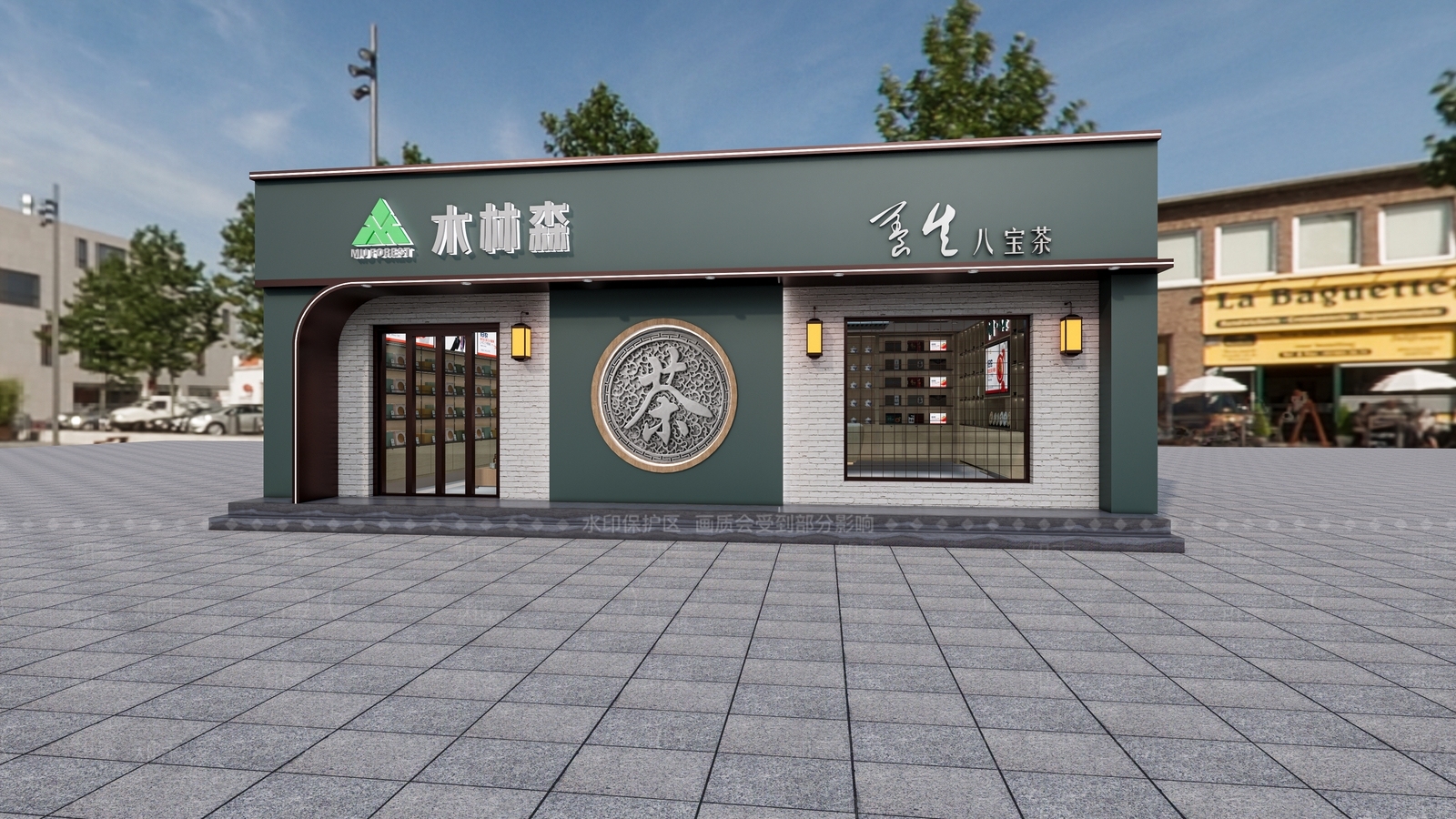 新中式其他店铺SU模型下载【ID:1163352374】