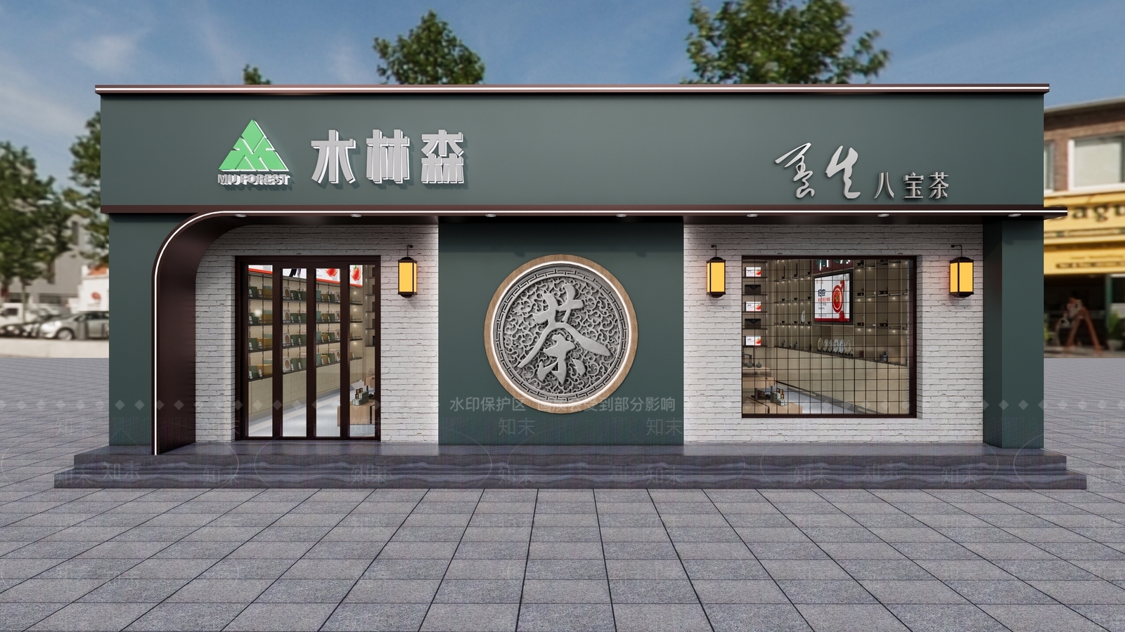 新中式其他店铺SU模型下载【ID:1163352374】